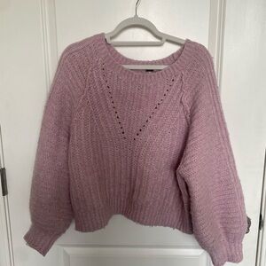 Free People Lavender V-Neck Sweater